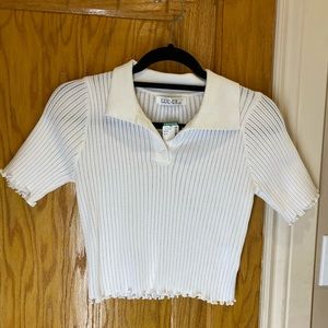 simons white collared tee